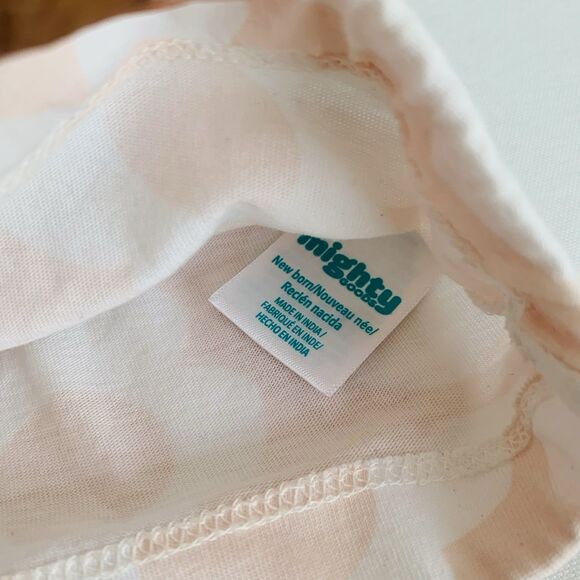 Mighty Goods Baby Girl Sleeper Gown Hat Newborn Foldable Cuff Pastel Pink Floral - Picture 7 of 8